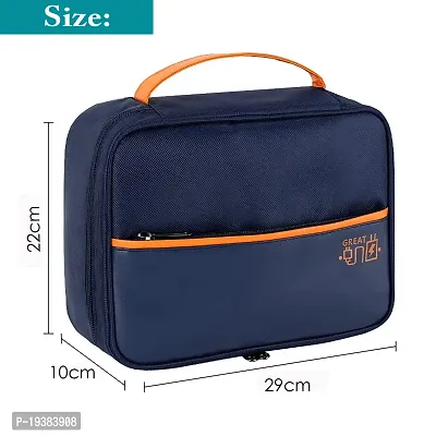 Electronics Travel Organizer,Double Layer Cable Bag(Navy Blue)-thumb3