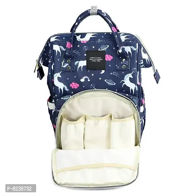 House of Quirk Baby Diaper Bag Maternity Backpack (Dark Blue Unicorn)-thumb3