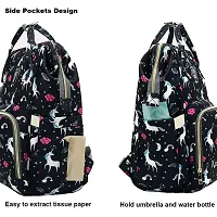 House of Quirk Baby Diaper Bag Maternity Backpack (Black Unicorn)-thumb4