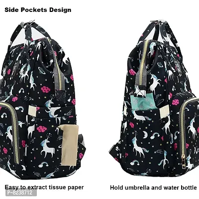 House of Quirk Baby Diaper Bag Maternity Backpack (Black Unicorn)-thumb5