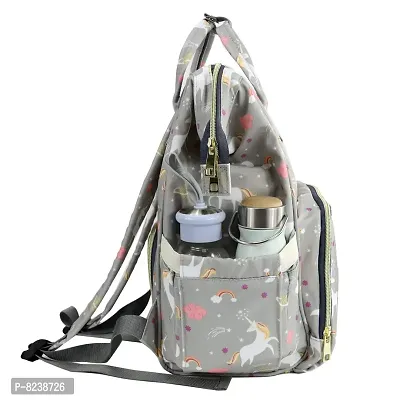 House of Quirk Baby Diaper Bag Maternity Backpack (Grey Unicorn)-thumb5