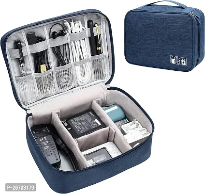 Electronics Accessories Organizer Bag, Universal Carry Travel Gadget Bag-Dark Blue-thumb0