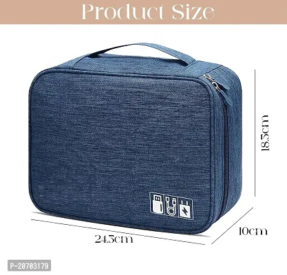 Electronics Accessories Organizer Bag, Universal Carry Travel Gadget Bag-Dark Blue-thumb4