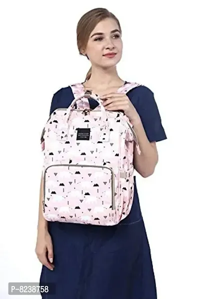 House of Quirk Baby Diaper Bag Maternity Backpack (Pink Bear)-thumb4