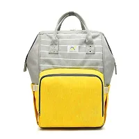 House of Quirk Baby Diaper Bag Blue Maternity Backpack (Yellow Stripe)-thumb1