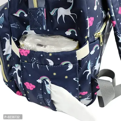House of Quirk Baby Diaper Bag Maternity Backpack (Dark Blue Unicorn)-thumb5