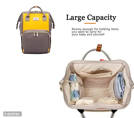 House of Quirk Baby Diaper Bag Maternity Backpack (Yellow/Grey)-thumb2