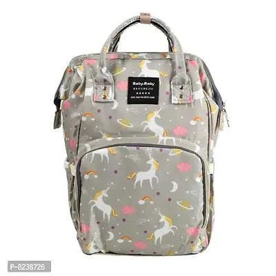 House of Quirk Baby Diaper Bag Maternity Backpack (Grey Unicorn)-thumb0