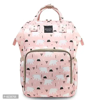 House of Quirk Baby Diaper Bag Maternity Backpack (Pink Bear)
