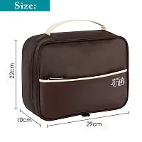 Electronics Travel Organizer,Double Layer Cable Bag(Brown)-thumb2