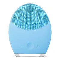 House of Quirk Mini Silicone Facial Cleansing Brush and Face Massager, Electric Face Brush for Gentle Deep Cleansing,IPX7 Waterproof and Rechargeable - Blue-thumb1