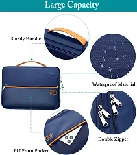 Electronics Travel Organizer,Double Layer Cable Bag(Navy Blue)-thumb1