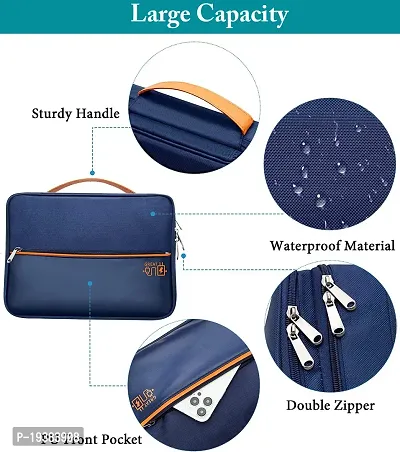 Electronics Travel Organizer,Double Layer Cable Bag(Navy Blue)-thumb2