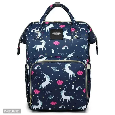 House of Quirk Baby Diaper Bag Maternity Backpack (Dark Blue Unicorn)-thumb0