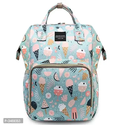 Baby Diaper Bag Maternity Backpack (Icecream Printed Blue)