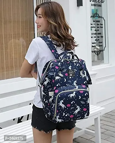 House of Quirk Baby Diaper Bag Maternity Backpack (Dark Blue Unikorn)