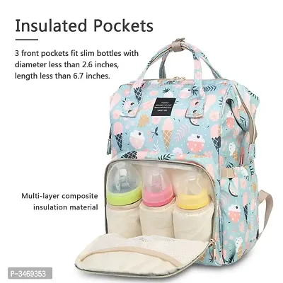 Baby Diaper Bag Maternity Backpack (Icecream Printed Blue)-thumb2