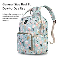 Baby Diaper Bag Maternity Backpack (Icecream Printed Blue)-thumb4