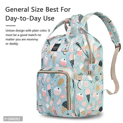 Baby Diaper Bag Maternity Backpack (Icecream Printed Blue)-thumb5