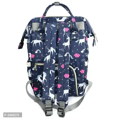 House of Quirk Baby Diaper Bag Maternity Backpack (Dark Blue Unikorn)-thumb2