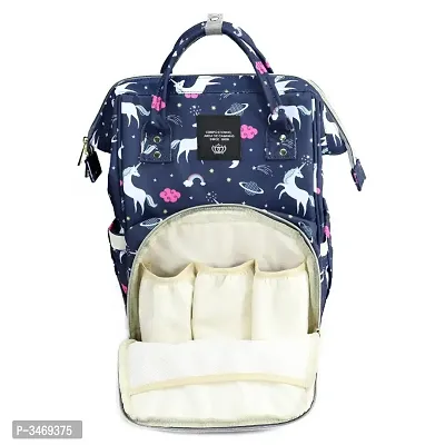 House of Quirk Baby Diaper Bag Maternity Backpack (Dark Blue Unikorn)-thumb3