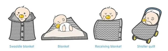 Newborn Baby Wrap Swaddle Button Blanket Soft Thick Fleece Knit Baby Girls Boys Stroller Wraps Sleeping Sack - Black-thumb2