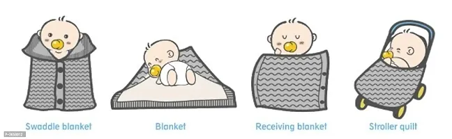Newborn Baby Wrap Swaddle Button Blanket Soft Thick Fleece Knit Baby Girls Boys Stroller Wraps Sleeping Sack - Black-thumb3