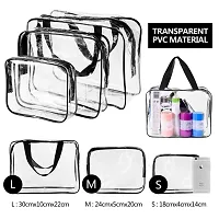 3 Pack Clear PVC Cosmetic Bags Travel Toiletry Bag Set Waterproof Zipper Packing Cubes Organizer-thumb1