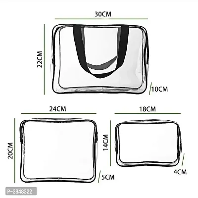 3 Pack Clear PVC Cosmetic Bags Travel Toiletry Bag Set Waterproof Zipper Packing Cubes Organizer-thumb5
