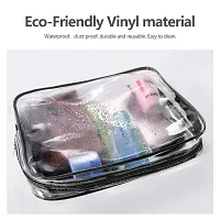 3 Pack Clear PVC Cosmetic Bags Travel Toiletry Bag Set Waterproof Zipper Packing Cubes Organizer-thumb2