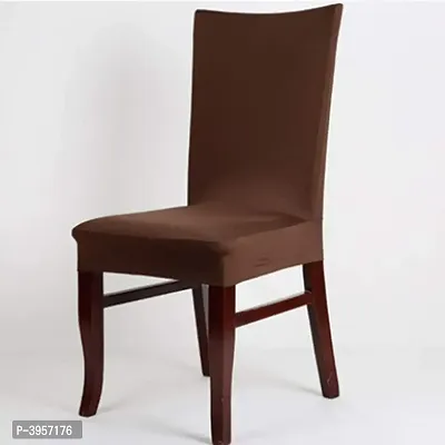 Elastic Chair Cover Stretch Removable Washable Short Dining Chair Cover Protector Seat Slipcover (1 pc) - Brown-thumb0