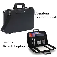 Briefcase Carrying Laptop Tab Ipad Mini Macbook Air Case With Removable Shoulder Strap For 15.6(Black)-thumb1