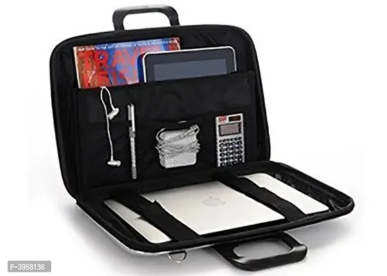 Briefcase Carrying Laptop Tab Ipad Mini Macbook Air Case With Removable Shoulder Strap For 15.6(Black)-thumb4
