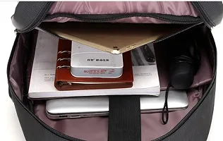 Polyester Dual Tone External Charging Via USB Laptop 15.6 Travel Waterproof Backpack (Blue)-thumb4