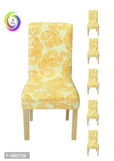Elastic Chair Cover Stretch Removable Washable Short Dining Chair Cover Protector Seat Slipcover Set of 6