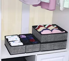 Set Of 4 Foldable Drawer Dividers, Storage Boxes,Innerwear Storage Box, Closet Organizers, Under Bed Organizer - Light Grey-thumb2