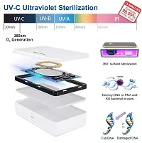 UV Light Sterilizer Box With Wireless Phone Charger, Ultraviolet Phone Sterilizer Box UV-C Disinfection for Mobile Phone, Salon Tool, Nail Clippers, Toothbrush, Jewelry, Watches - White-thumb3