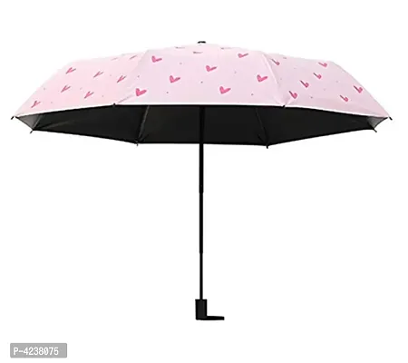 Ultra Light and Small Mini Umbrella with Carrying Pouch - Pink Heart-thumb0
