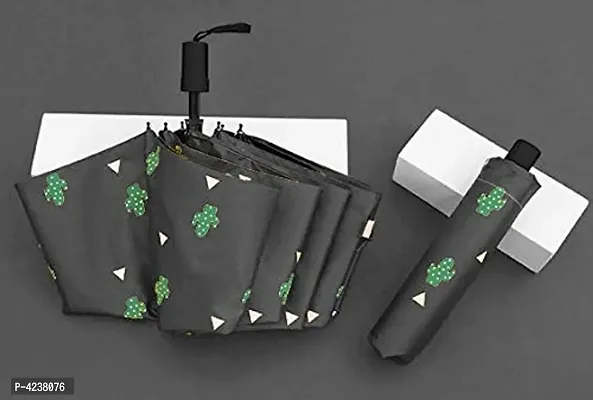Ultra Light and Small Mini Umbrella with Carrying Pouch - Black Cactus-thumb0