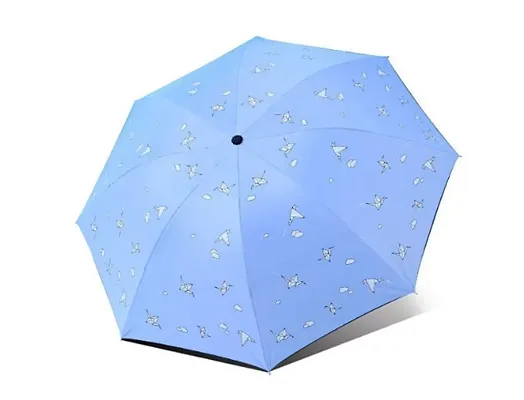 Ultra Light and Small Mini Umbrella with Carrying Pouch - Blue Cloud