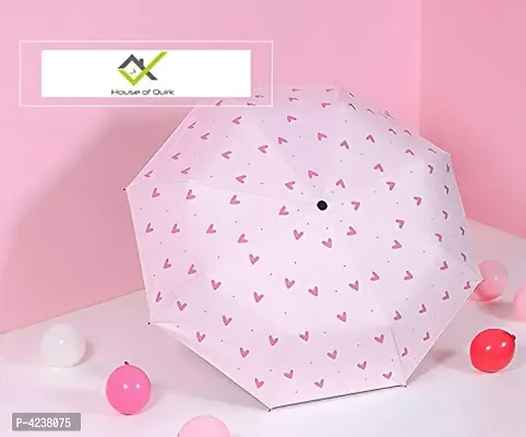 Ultra Light and Small Mini Umbrella with Carrying Pouch - Pink Heart-thumb3