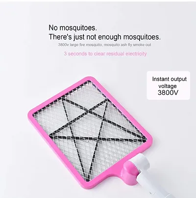 Electric Fly Swatter, Mosquito Killer Foldable and Extendable Mosquito Racket 3800 Volt Pest Control Perfect for Indoor and Outdoor - Multicolor