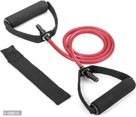 Resistance Tube Exercise Bands for Stretching with Door Anchor, Workout, and Toning for Men, and Women - Red-thumb0