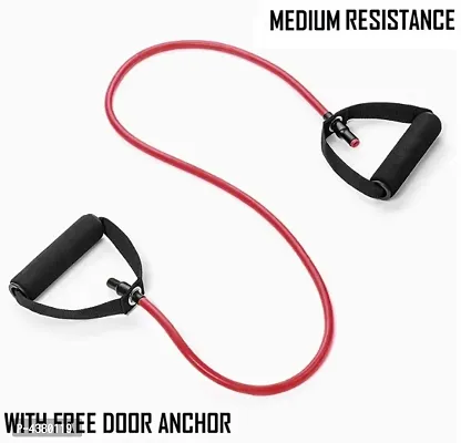 Resistance Tube Exercise Bands for Stretching with Door Anchor, Workout, and Toning for Men, and Women - Red-thumb3