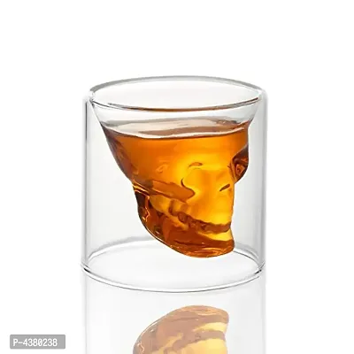 Crystal Whiskey Glass for Halloween Party,Bachelors Party and Other Themed Parties| Double Layer Design Skull Whiskey Glass - 75 ml