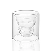 Crystal Whiskey Glass for Halloween Party,Bachelors Party and Other Themed Parties| Double Layer Design Skull Whiskey Glass - 75 ml-thumb1