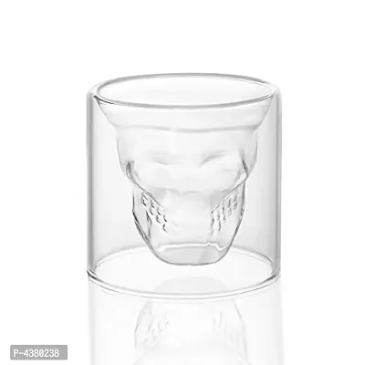 Crystal Whiskey Glass for Halloween Party,Bachelors Party and Other Themed Parties| Double Layer Design Skull Whiskey Glass - 75 ml-thumb2