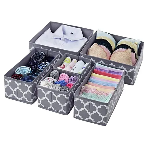 Foldable Cloth Storage BoxCloset Dresser Drawer Organizer Cube Basket Bins Containers Divider with Drawers for Underwear, Bras, Socks, Ties, Scarves, Set of - Lanrtern