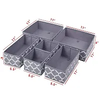 Foldable Cloth Storage BoxCloset Dresser Drawer Organizer Cube Basket Bins Containers Divider with Drawers for Underwear, Bras, Socks, Ties, Scarves, Set of 6 - Grey Lanrtern-thumb2
