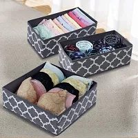 Foldable Cloth Storage BoxCloset Dresser Drawer Organizer Cube Basket Bins Containers Divider with Drawers for Underwear, Bras, Socks, Ties, Scarves, Set of 6 - Grey Lanrtern-thumb4
